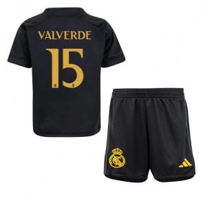 Real Madrid Federico Valverde #15 Replica Third Stadium Kit for Kids 2023-24 Short Sleeve (+ pants)